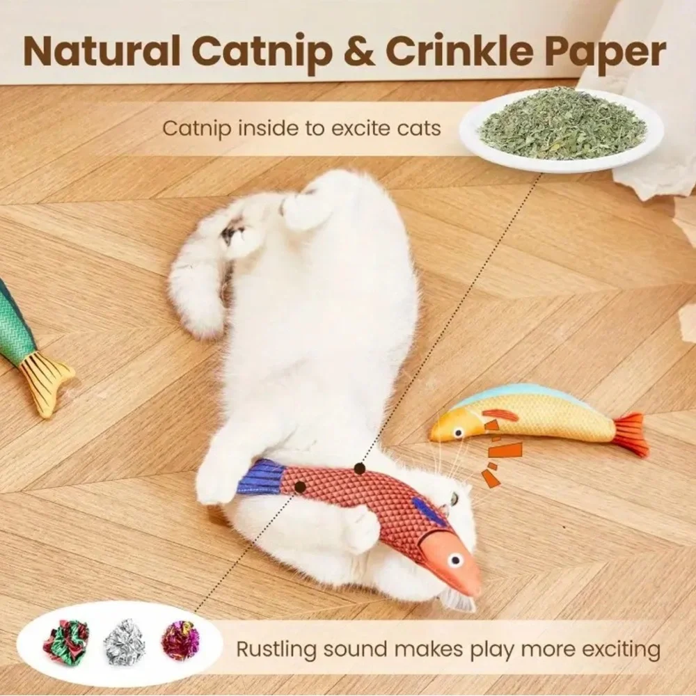 Ultra-Soft Crinkle Sound Cat Saury Fish Toy -Interactive Kicker for Endless Fun